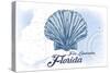 Fort Lauderdale, Florida - Scallop Shell - Blue - Coastal Icon-Lantern Press-Stretched Canvas