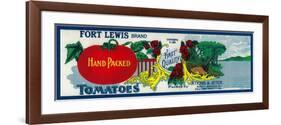 Fort Lewis Tomato Label - Roanoke, VA-Lantern Press-Framed Art Print