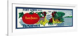 Fort Lewis Tomato Label - Roanoke, VA-Lantern Press-Framed Art Print