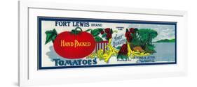 Fort Lewis Tomato Label - Roanoke, VA-Lantern Press-Framed Premium Giclee Print