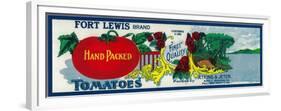 Fort Lewis Tomato Label - Roanoke, VA-Lantern Press-Framed Premium Giclee Print