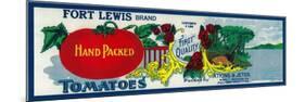 Fort Lewis Tomato Label - Roanoke, VA-Lantern Press-Mounted Premium Giclee Print