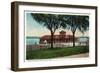 Fort Madison, Iowa - Exterior View of the Santa Fe Train Depot-Lantern Press-Framed Art Print