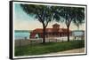 Fort Madison, Iowa - Exterior View of the Santa Fe Train Depot-Lantern Press-Framed Stretched Canvas