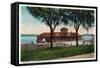 Fort Madison, Iowa - Exterior View of the Santa Fe Train Depot-Lantern Press-Framed Stretched Canvas