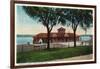 Fort Madison, Iowa - Exterior View of the Santa Fe Train Depot-Lantern Press-Framed Art Print