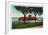 Fort Madison, Iowa - Exterior View of the Santa Fe Train Depot-Lantern Press-Framed Art Print