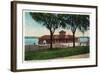 Fort Madison, Iowa - Exterior View of the Santa Fe Train Depot-Lantern Press-Framed Art Print