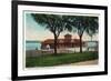 Fort Madison, Iowa - Exterior View of the Santa Fe Train Depot-Lantern Press-Framed Premium Giclee Print