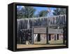 Fort Mandan, Reconstructed Lewis and Clark Campsite on Missouri River, North Dakota-null-Framed Stretched Canvas