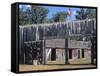 Fort Mandan, Reconstructed Lewis and Clark Campsite on Missouri River, North Dakota-null-Framed Stretched Canvas