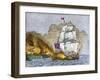 Fort McHenry and Baltimore under British Naval Artillery Attack, 1814-null-Framed Giclee Print