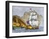 Fort McHenry and Baltimore under British Naval Artillery Attack, 1814-null-Framed Giclee Print