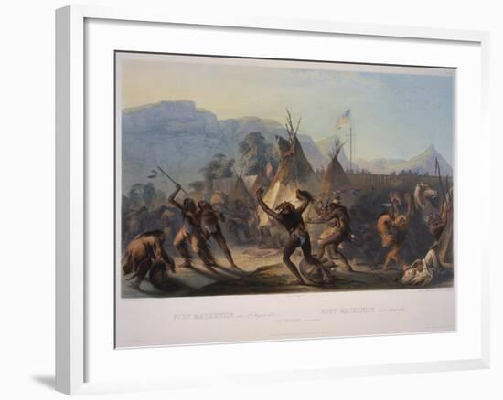 Fort Mckenzie, 28th August 1833, Engraved by Manceau and Hurliman, Published in 1842-Karl Bodmer-Framed Giclee Print