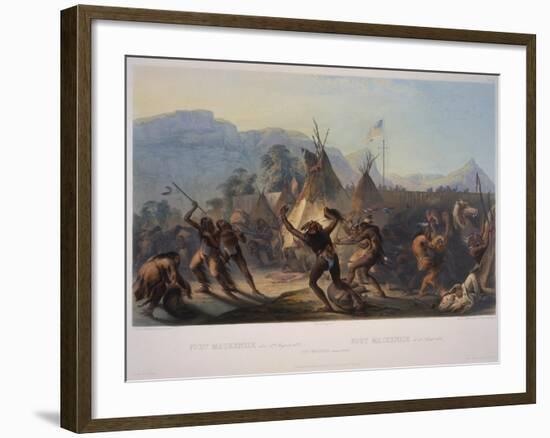 Fort Mckenzie, 28th August 1833, Engraved by Manceau and Hurliman, Published in 1842-Karl Bodmer-Framed Giclee Print