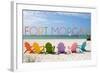 Fort Morgan, Alabama - Colorful Beach Chairs-Lantern Press-Framed Art Print