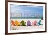 Fort Morgan, Alabama - Colorful Beach Chairs-Lantern Press-Framed Art Print