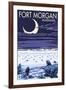 Fort Morgan, Alabama - Sea Turtles Hatching-Lantern Press-Framed Art Print