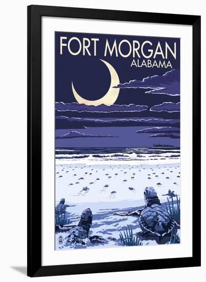 Fort Morgan, Alabama - Sea Turtles Hatching-Lantern Press-Framed Art Print