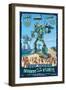 Fort Myers, Florida - Fort Myers vs. Atlantean Invaders-Lantern Press-Framed Art Print