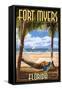 Fort Myers, Florida - Palms and Hammock-Lantern Press-Framed Stretched Canvas