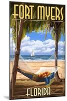 Fort Myers, Florida - Palms and Hammock-Lantern Press-Mounted Art Print