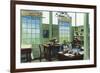 Fort Myers, Florida - T. Edison Winter Home, View of Edison at His Desk in Laboratory Office-Lantern Press-Framed Art Print