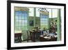 Fort Myers, Florida - T. Edison Winter Home, View of Edison at His Desk in Laboratory Office-Lantern Press-Framed Art Print