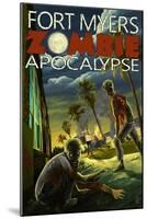 Fort Myers, Florida - Zombie Apocalypse-Lantern Press-Mounted Art Print