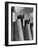 Fort Peck Dam, in the Missouri River: Image Used on First Life Magazine Cover-Margaret Bourke-White-Framed Photographic Print