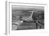 Fort Peck, Montana - Aerial View of Dam and Spillway-Lantern Press-Framed Art Print