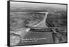 Fort Peck, Montana - Aerial View of Dam and Spillway-Lantern Press-Framed Stretched Canvas