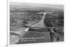 Fort Peck, Montana - Aerial View of Dam and Spillway-Lantern Press-Framed Art Print