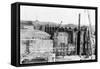 Fort Peck, Montana - Spillway Control Gates & Bridge Construction-Lantern Press-Framed Stretched Canvas