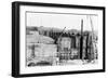 Fort Peck, Montana - Spillway Control Gates & Bridge Construction-Lantern Press-Framed Art Print