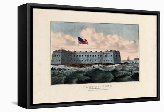 Fort Pickens: Pensacola Harbor, Florida, Pub. by Currier and Ives, C.1865-null-Framed Stretched Canvas