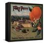 Fort Pitt Brand - Charter Oak, California - Citrus Crate Label-Lantern Press-Framed Stretched Canvas