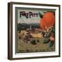 Fort Pitt Brand - Charter Oak, California - Citrus Crate Label-Lantern Press-Framed Art Print