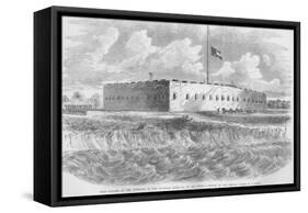 Fort Pulaski at Entrance to Savannah River-Frank Leslie-Framed Stretched Canvas