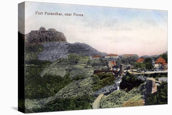 Fort Purandhar, Near Pune (Poon), India, Early 20th Century-null-Stretched Canvas