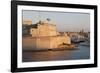 Fort St. Angelo, Fishing Boat and Vittoriosa (Birgu) at Sunset, Grand Harbour-Eleanor Scriven-Framed Photographic Print