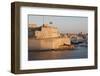 Fort St. Angelo, Fishing Boat and Vittoriosa (Birgu) at Sunset, Grand Harbour-Eleanor Scriven-Framed Photographic Print