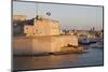 Fort St. Angelo, Fishing Boat and Vittoriosa (Birgu) at Sunset, Grand Harbour-Eleanor Scriven-Mounted Photographic Print