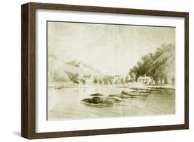 Fort St Davis and the Schuylkill Rapids, c.1912-American School-Framed Giclee Print
