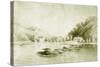 Fort St Davis and the Schuylkill Rapids, c.1912-American School-Stretched Canvas