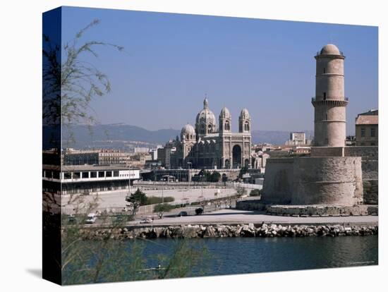 Fort St. Jean and Cathedrale De La Major, Marseille, Bouches-Du-Rhone, Provence, France-Roy Rainford-Stretched Canvas