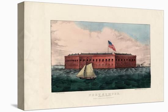 Fort Sumter: Charleston Harbor, S.C., Pub. by Currier and Ives, C.1861-Charles Parsons-Stretched Canvas