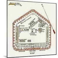 Fort Sumter Ground Plan, Situated in the Harbor of Charleston, SC, 1860-null-Mounted Giclee Print