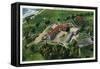 Fort Ticonderoga, New York - Eastern Aerial View of the Fort Grounds-Lantern Press-Framed Stretched Canvas