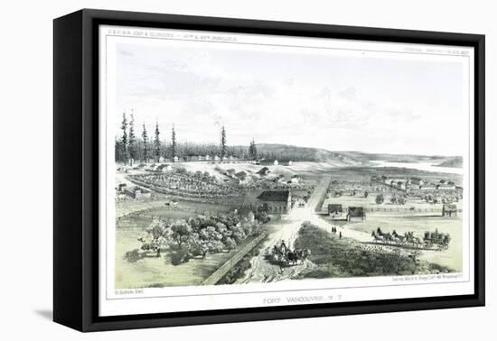 Fort Vancouver, a Hudson Bay Company Establishment on the North Bank of the Columbia River-Gustav Sohon-Framed Stretched Canvas